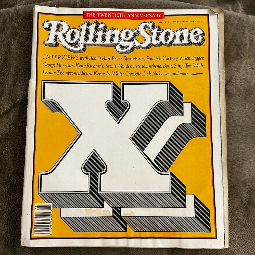 1987 Rolling Stone Magazine Twentieth Anniversary Issue Jagger Sting Dylan Bono